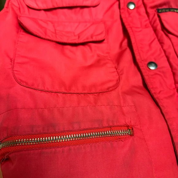 Vintage 1980s Red Utility Puffer Vest Large - Picture 6 of 7